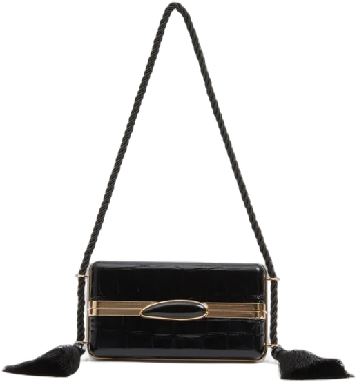 Roma Croc-Embossed Leather Shoulder Bag