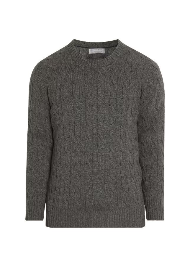Cashmere Cable Knit Crewneck Sweater