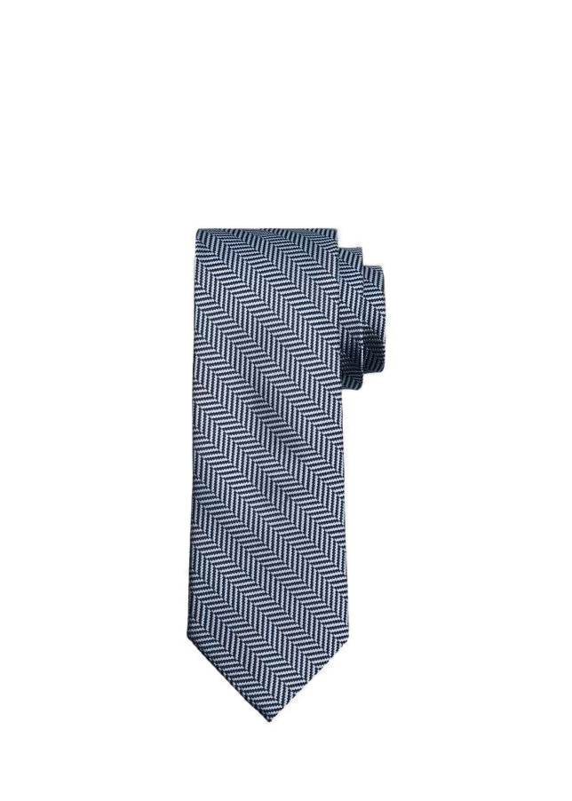Two-Tone Herringbone Silk Tie