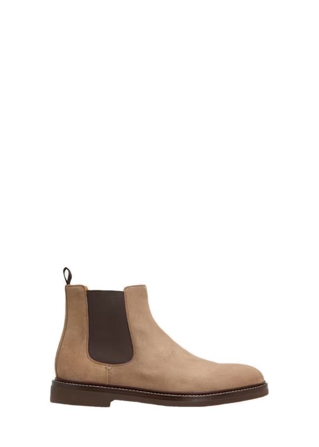 Suede Rubber-Sole Chelsea Boots