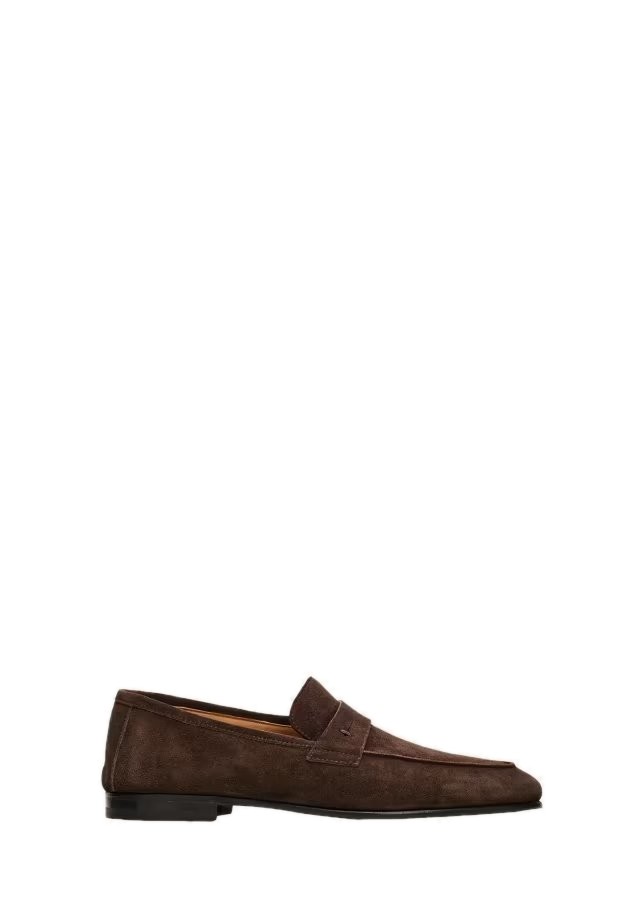 Water-Resistant Suede Leather-Sole Penny Loafers