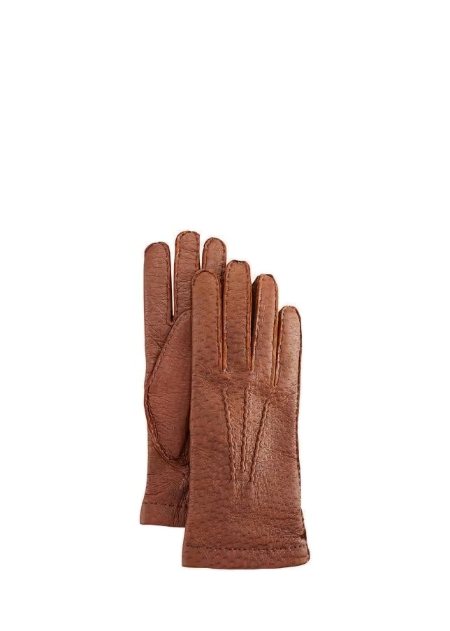 Peccary Hand-Sewn Leather Cashmere-Lined Gloves