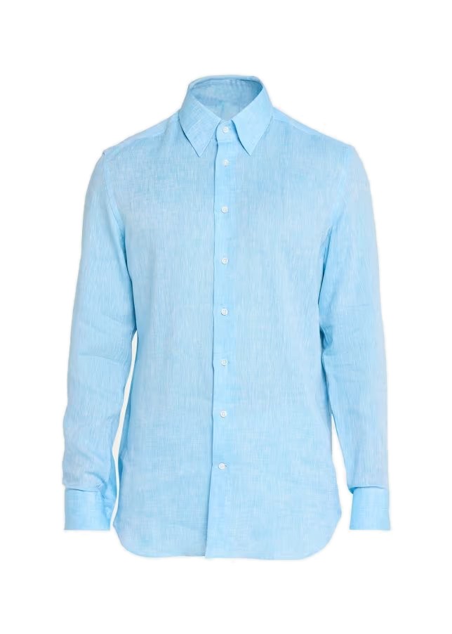 Heathered Cotton Button-Down Shirt
