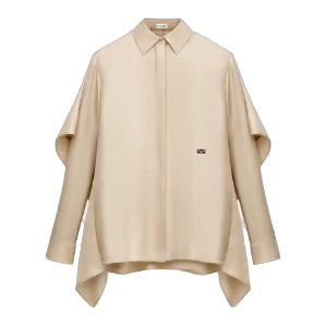 Silk-Blend Cape Shirt